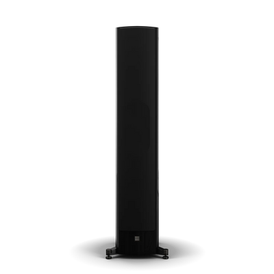 Boxa de podea Dali EPIKORE 11, negru, vedere frontală cu grilaj. Ideală pentru sistem home theater.