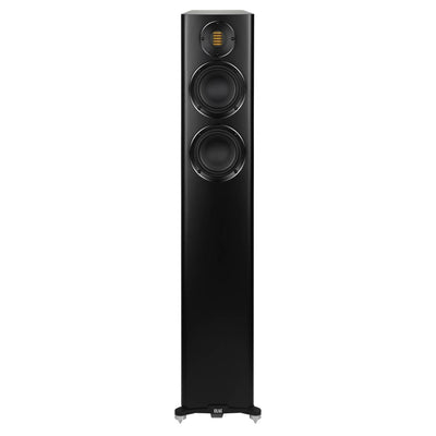 Elac Carina FS 247.4 Boxe de podea - Pereche, finisaj Satin Black, vedere frontală.