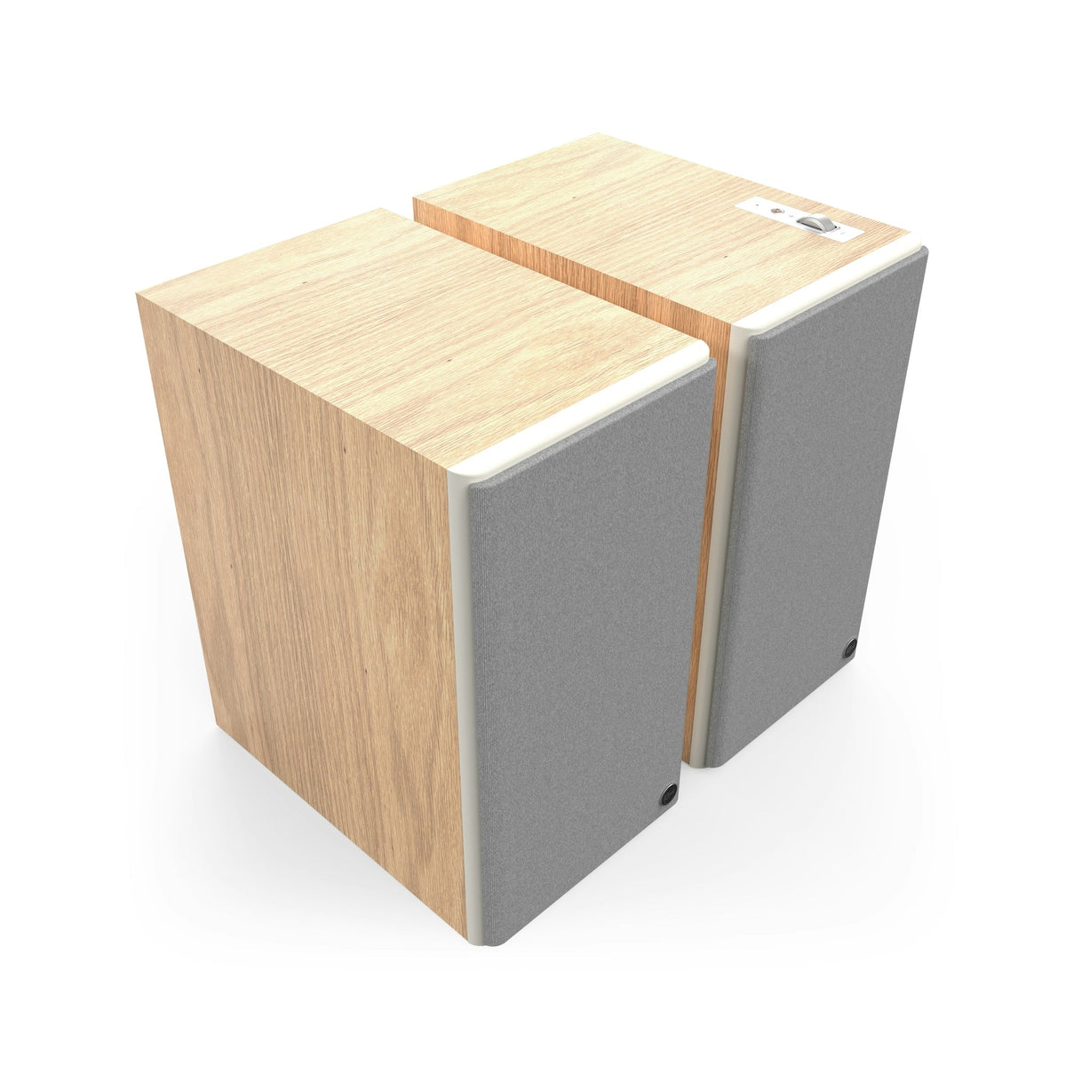 Klipsch The Nines II Boxe active - Pereche, finisaj Oak, cu grilă.