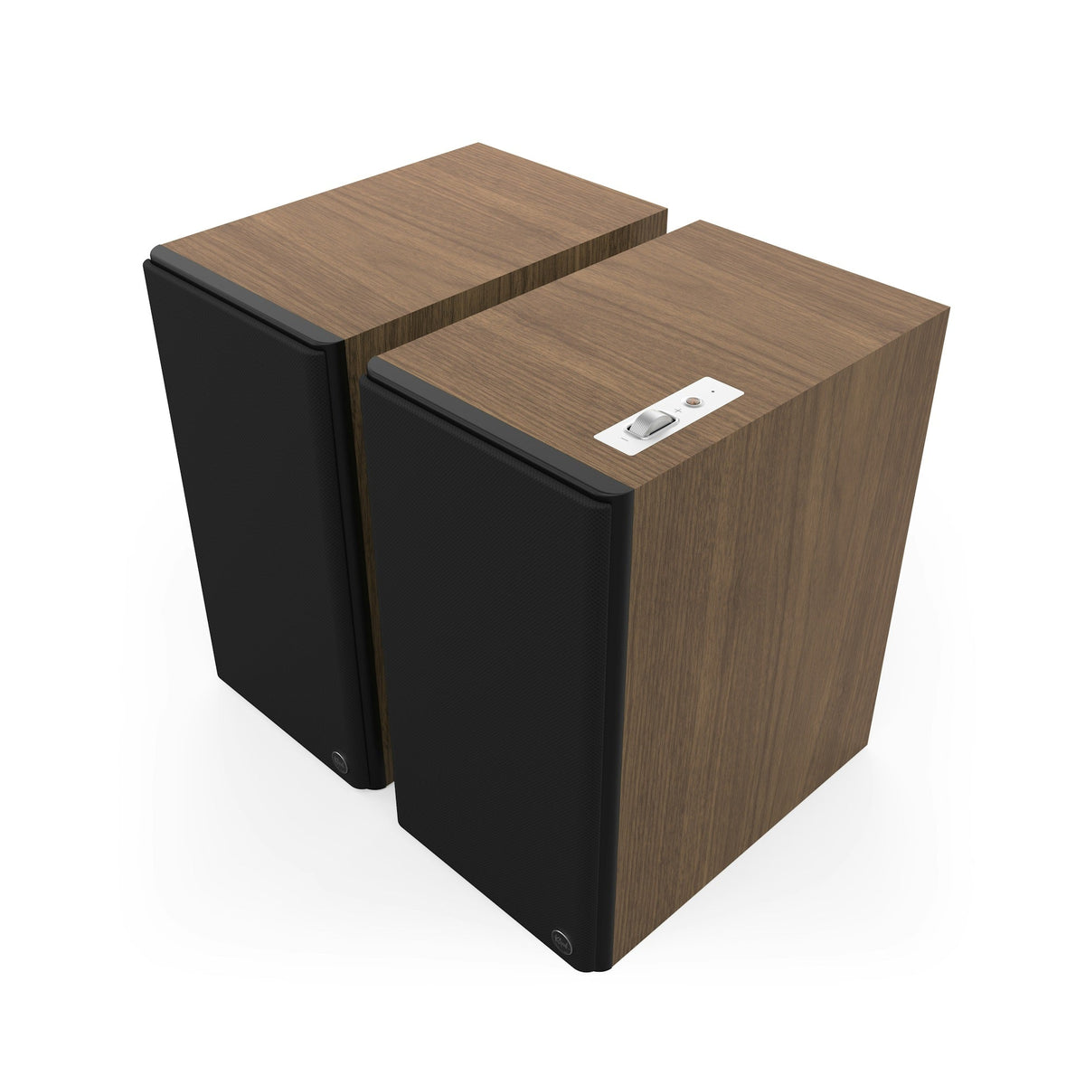 Klipsch The Nines II Boxe active - Pereche, finisaj Walnut, cu grilă.