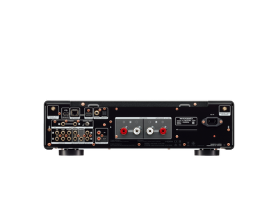 Panoul din spate al amplificatorului Marantz Model 40n negru, cu multiple intrări audio și porturi HDMI.