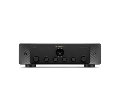 Amplificator Marantz Model 40n negru, vedere frontală. Afișează butoane pentru volum, balans, bas și HDMI.