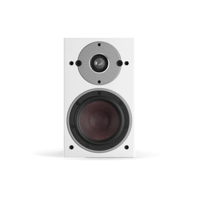 Boxa Dali OBERON 1, vedere frontală, culoare albă, cu tweeter și woofer vizibile, pentru sistem audio.