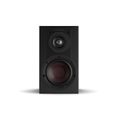 Boxa Dali OPTICON 1 MK2, culoare black ash, vedere frontală, evidențiază tweeterul și wooferul.