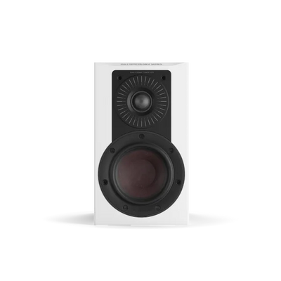 Dali OPTICON 1 MK2 Boxe de raft, vedere frontală, finisaj alb satin, tweeter și woofer vizibile.
