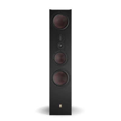 Boxa Dali OPTICON 8 MK2, vedere frontală, culoare tobacco oak, trei woofere mari și un tweeter central.