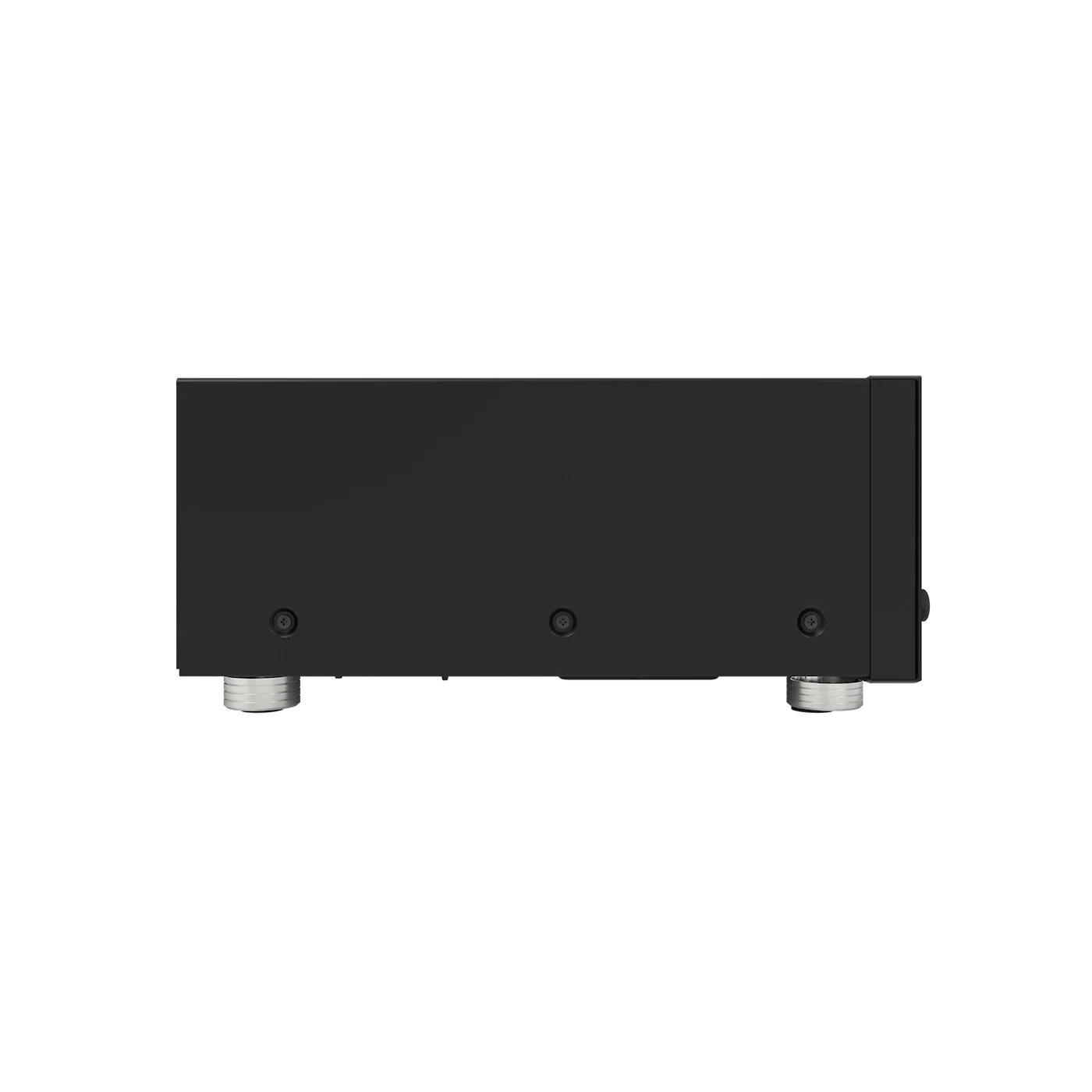 Receiver AV Onkyo TX-RZ70 vedere laterală stânga, carcasă neagră, patru șuruburi și piciorușe metalice.