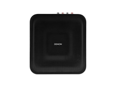 Denon Home Amp, vedere de sus, negru, cu butoane de control vizibile în partea superioară. Amplificator audio.