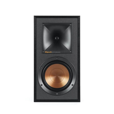 Boxă Klipsch R-51M neagră, vedere frontală, cu tweeter Tractrix Horn și woofer de 5.25" cupru.