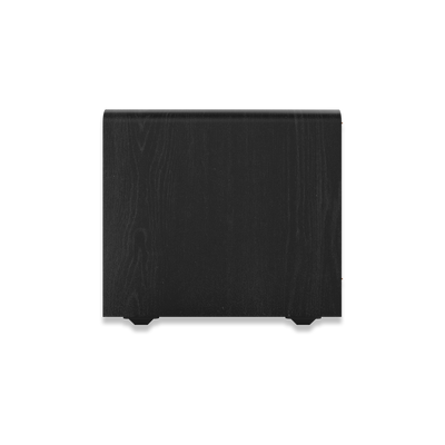 Subwoofer Klipsch RP-1400SW, vedere laterală, finisaj negru texturat, panou lateral fără porturi.