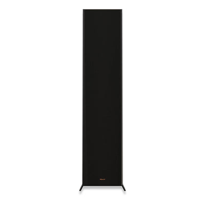 Boxă de podea Klipsch RP-8000F II neagră, vedere frontală cu grilajul montat, logo vizibil jos.