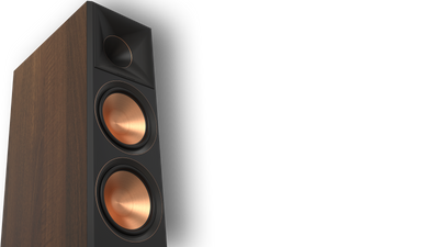 Klipsch RP-8060FA II Boxe de podea Dolby Atmos - Pereche, finisaj Walnut, detaliu difuzoare.