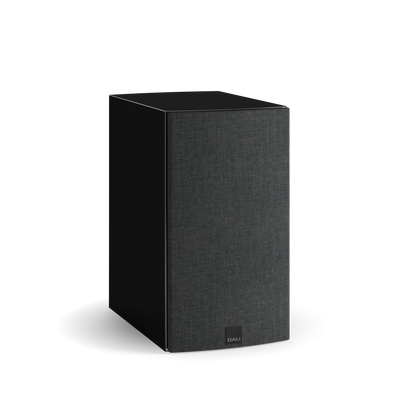 Boxa Dali RUBIKORE 2, vedere frontală, culoare neagră cu grilaj textil, ideală pentru sistem home theater.