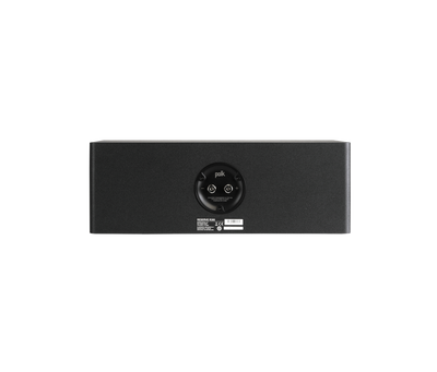Polk Audio Reserve R300 Boxe centru, vedere din spate, culoare neagră, cu conectori și etichete vizibile.
