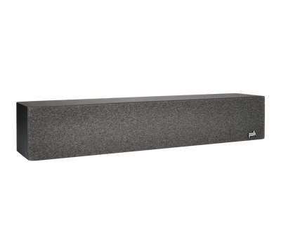 Polk Audio Reserve R350 Boxe centru, negru, vedere din dreapta cu grilaj frontal vizibil.