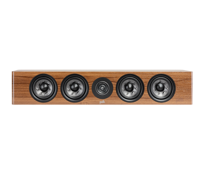 Polk Audio Reserve R350 Boxe centru, vedere frontală, culoare maro, cu patru difuzoare vizibile.