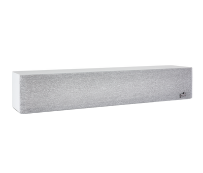 Polk Audio Reserve R350, boxă centru albă, vedere din dreapta cu grilaj gri, logo vizibil în colț.