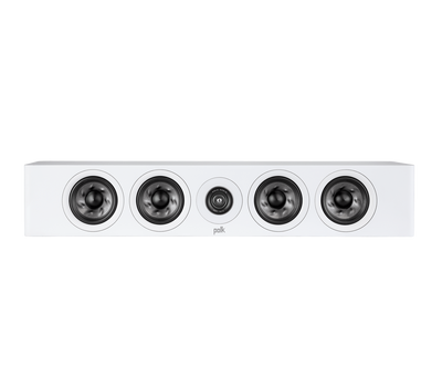 Polk Audio Reserve R350 Boxe centru alb, vedere frontală, 4 difuzoare și un tweeter central vizibile.