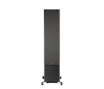 Polk Audio Reserve R700 Boxe de podea, vedere frontală, culoare neagră, grilaj față vizibil.