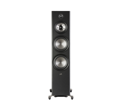 Polk Audio Reserve R700 Boxe de podea, negru, vedere frontală. Vizibile: tweeter, două woofere mari.