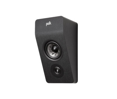 Boxa Polk Audio Reserve R900HT, neagră, vedere din unghi stânga sus, difuzor și tweeter vizibile.