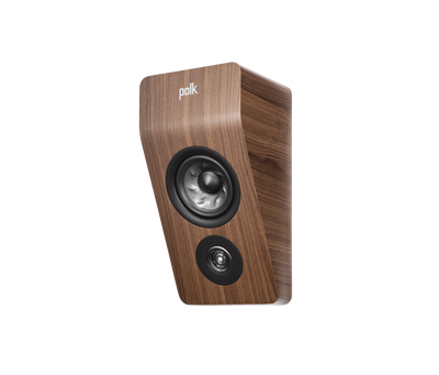 Boxa Polk Audio Reserve R900HT, culoare maro, vedere din unghi stânga sus, difuzoare vizibile.