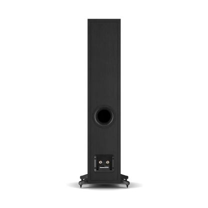 Boxă de podea Dali Sonik 5 Black Ash, vedere spate cu port bass-reflex și conectori audio.