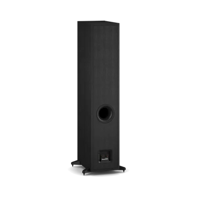 Boxă de podea Dali Sonik 7 negru cenușiu, vedere spate cu port bass reflex și conectori audio.