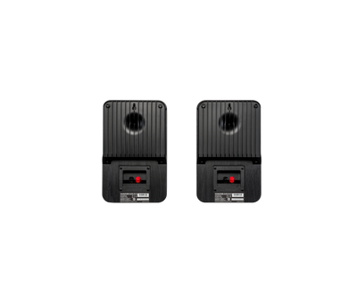 Spatele boxelor Polk Audio Signature Elite ES15, culoare neagră, cu porturi de conectare și orificii de montare.