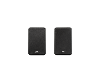 Boxe Polk Audio Signature Elite ES15 negre, vedere frontală cu grilele montate, logo vizibil în partea de jos.