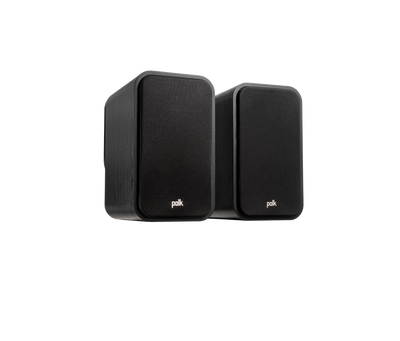 Boxe Polk Audio Signature Elite ES20 negre, vedere din dreapta, grile frontale vizibile, pereche.
