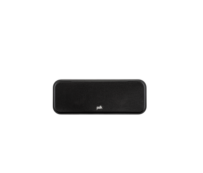 Boxa centru Polk Audio Signature Elite ES30, negru, vedere frontală cu grilaj, logo vizibil în centru.