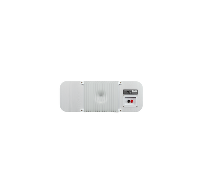 Spatele boxei Polk Audio Signature Elite ES30, culoare albă, cu conectori și etichete tehnice vizibile.