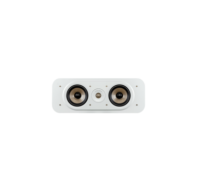 Boxa centru Polk Audio Signature Elite ES30, vedere frontală, culoare albă, cu două difuzoare și un tweeter central.