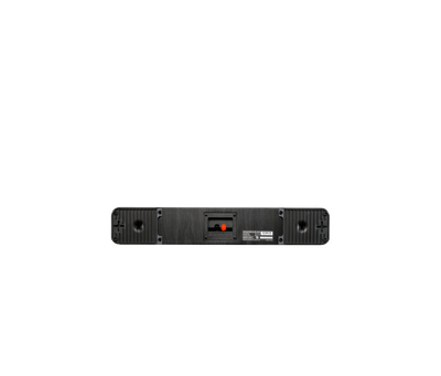 Spatele boxei Polk Audio Signature Elite ES35 negru, arată conectorii și detaliile tehnice ale produsului.