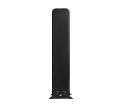 Boxa de podea Polk Audio Signature Elite ES60, vedere frontală, culoare neagră, grilaj frontal vizibil.