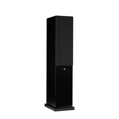 Boxa de podea Wilson Exclusive 8, vedere din dreapta, cu grilaj negru, finisaj lucios. Ideală pentru home theater.