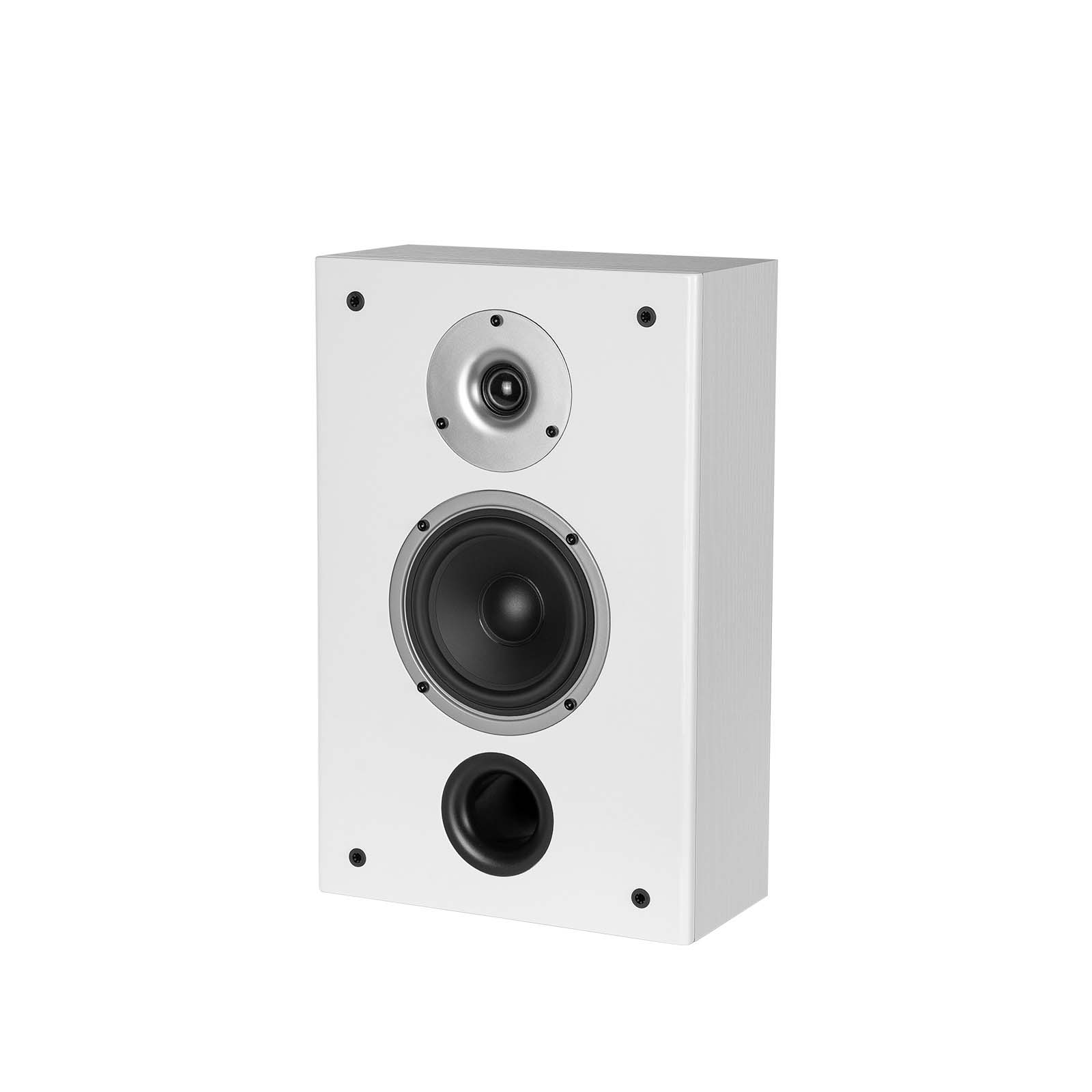 Boxa Wilson Raptor ON-WALL, culoare alb, vedere frontală, include tweeter, woofer și port bass reflex.