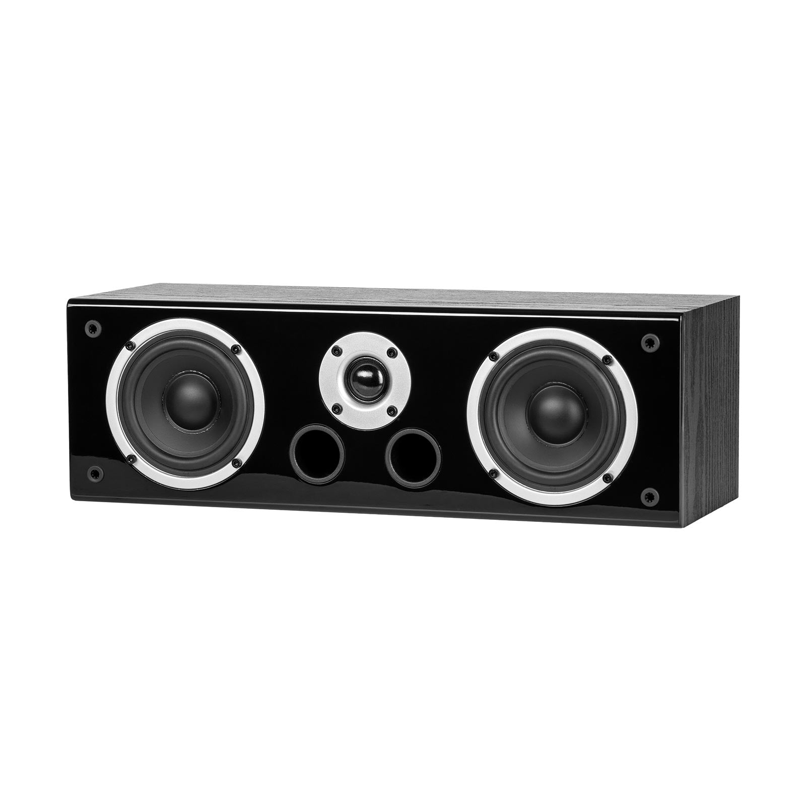 Boxă centru Wilson Raptor Vocal, negru, vedere frontală. Prezintă două difuzoare mari și un tweeter central.#color_black