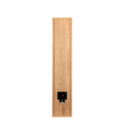 Spatele boxei Wilson Digits Six Light Oak, conectori vizibili, finisaj stejar deschis, vedere din spate.