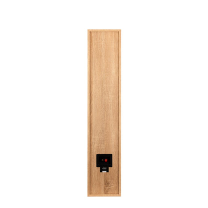 Spatele boxei Wilson Digits Six Light Oak, conectori vizibili, finisaj stejar deschis, vedere din spate.