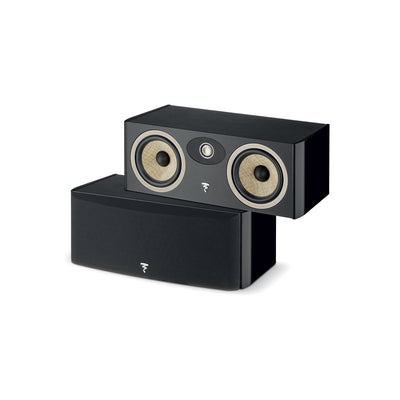 Focal ARIA EVO X CENTER Boxe centru, vedere frontală, culoare neagră, două difuzoare vizibile, tweeter central.