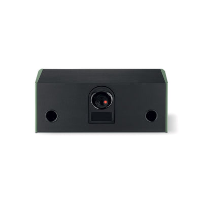 Spatele boxei Focal ARIA EVO X CENTER, culoare verde mușchi, cu porturi de conectare și orificii acustice.