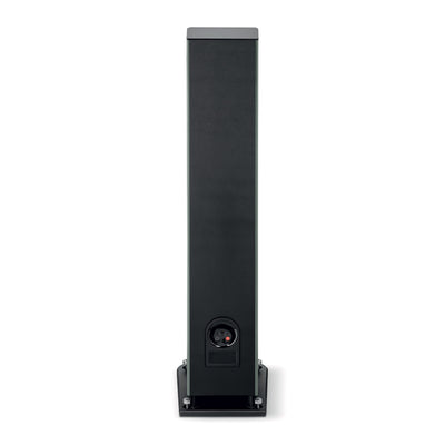 Focal ARIA EVO X N3 Boxe de podea, vedere din spate, culoare verde mușchi, terminale de conectare vizibile.