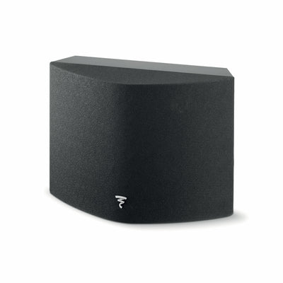 Boxa centrală Focal ARIA SR 900, vedere laterală, negru lucios, logo vizibil în partea inferioară.