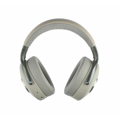 Focal Bathys Casti Bluetooth, culoare dune, vedere frontală. Pernițe mari, confortabile, bandă căptușită.