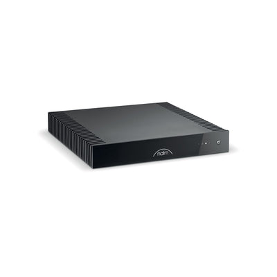 Amplificator Naim CI-UNITI 102, vedere din față, negru, cu logo Naim, buton de pornire și indicatori LED.