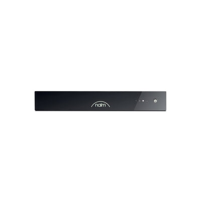 Naim CI-UNITI 102 Amplificator, vedere frontală, negru, logo Naim central, buton pornire dreapta.