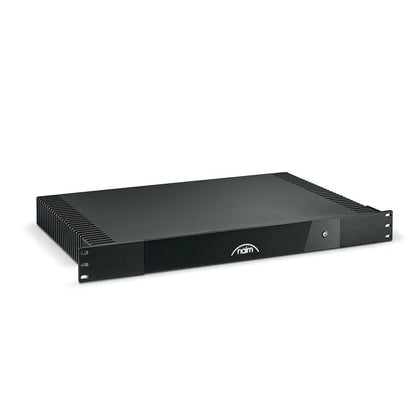 Amplificator Naim CI-NAP 101 negru, vedere frontală laterală, cu logo central și buton de pornire.