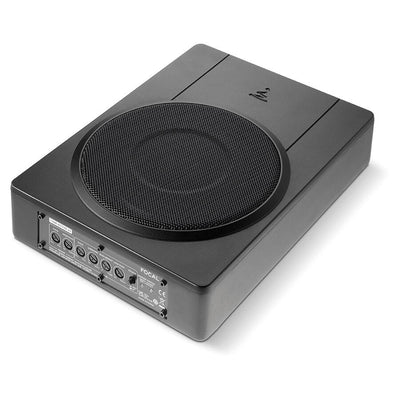 Profilul de 6,3 cm al subwooferului Focal ISUB ACTIVE 2.1 pentru montaj sub scaun